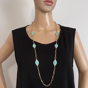 Lauren Ralph Lauren Gold Tone Turquoise Collar Necklace